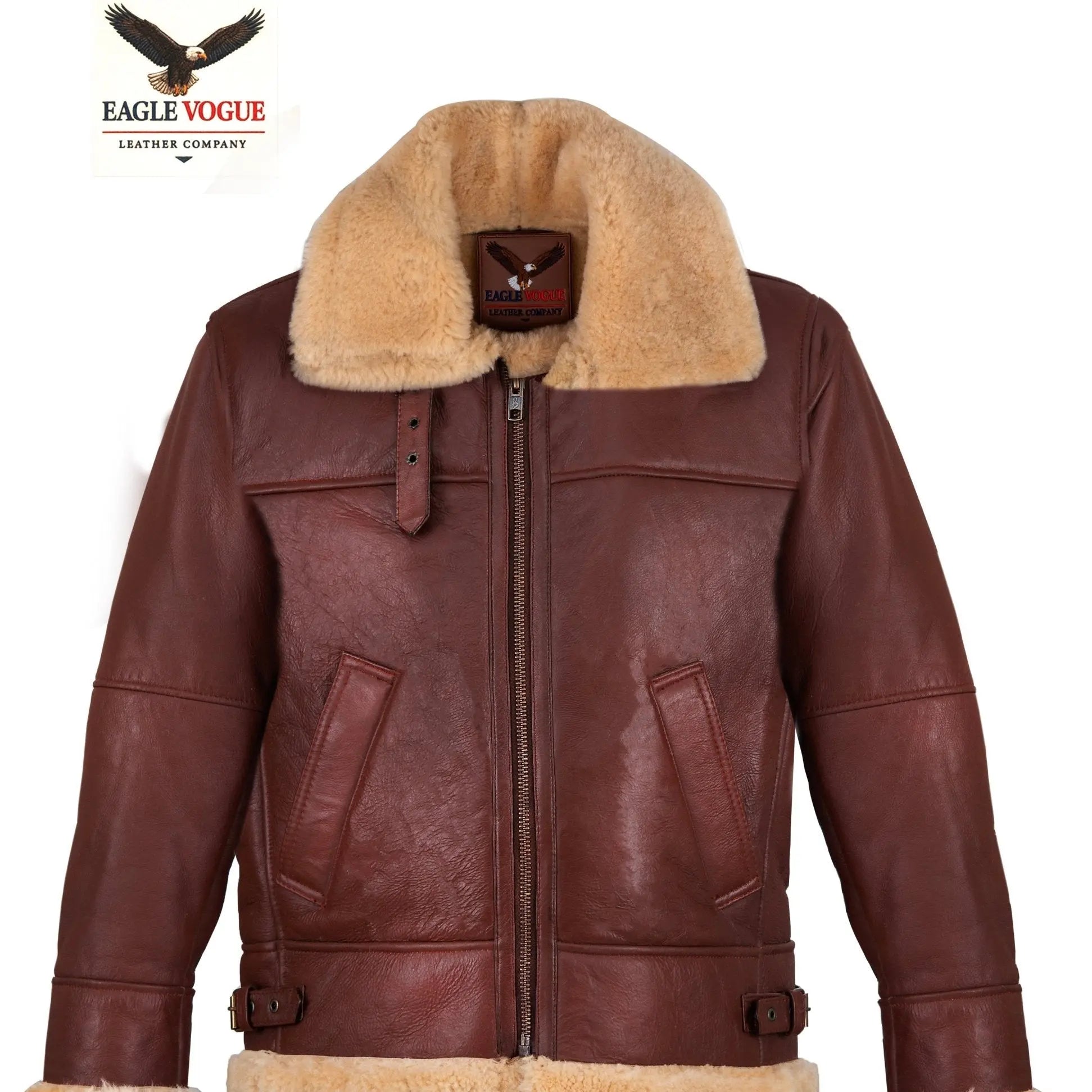 B3 Aviator Shearling Jacket: Genuine Sheepskin Leather Bomber, Winter Pilot Coat