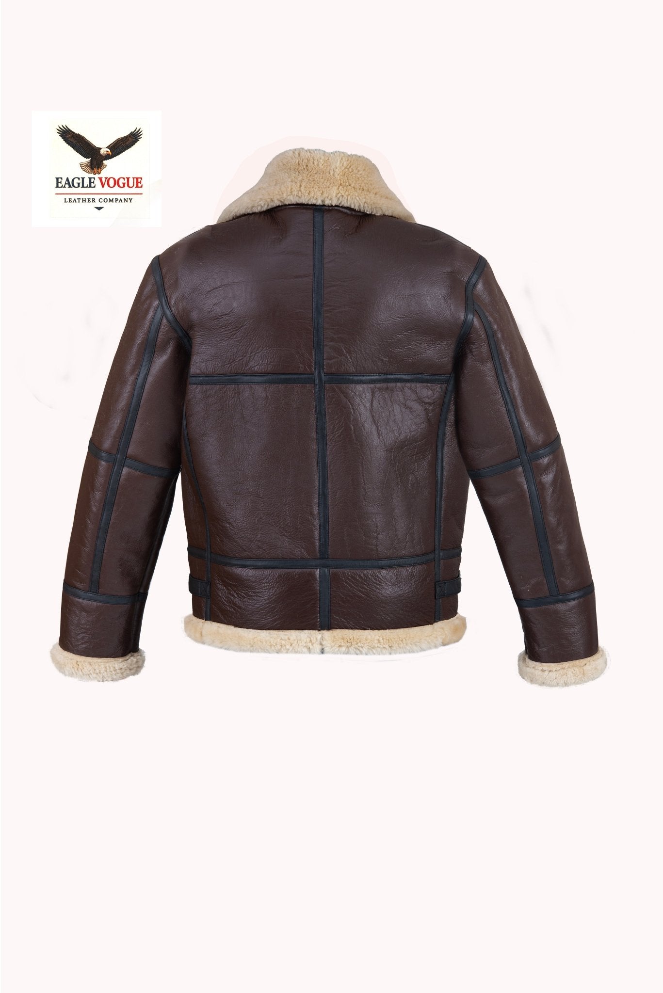 B3 Brown Aviator Shearling Jacket | Natural Sheepskin Leather Bomber | Pilot Winter Coat - Warm Flight Jacket | Eagle Vogue