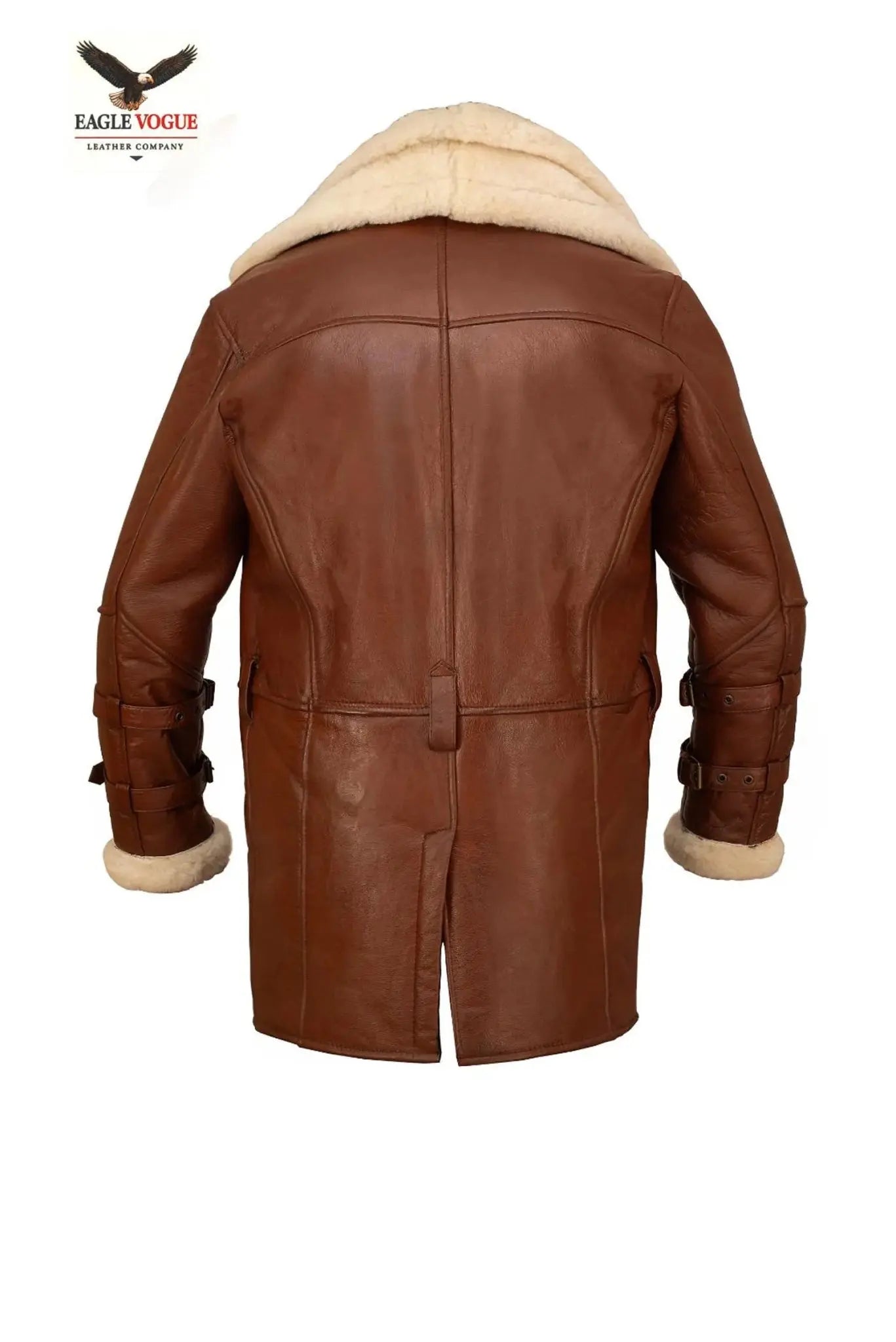 Brown Shearling Aviator Jacket | Genuine Sheepskin B3 Pilot Bomber Coat | Winter Leather Jacket | Luxury Outerwear | Eagle Vogue