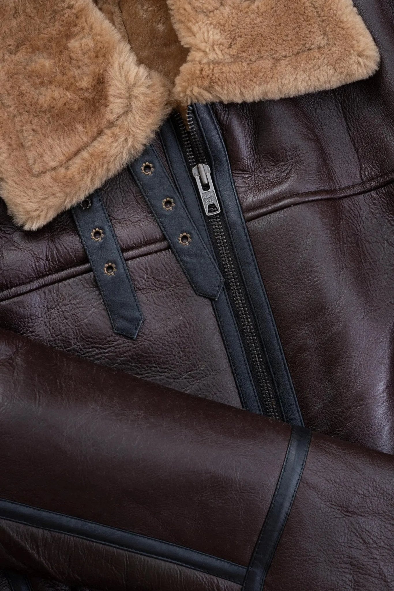Men's B3 Bomber Jacket: Genuine Sheepskin Shearling Leather, Fur Collar