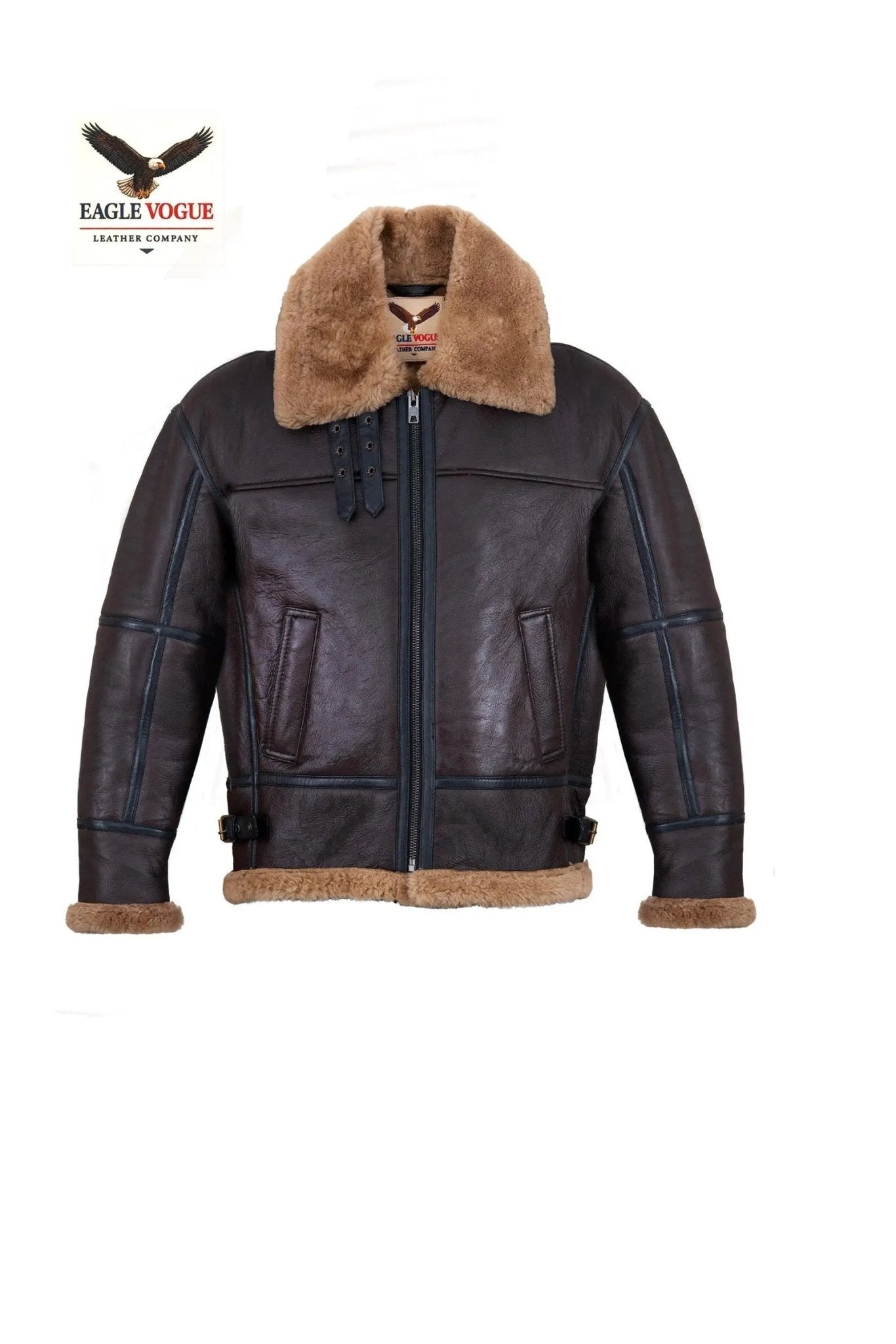 Men's B3 Bomber Jacket: Genuine Sheepskin Shearling Leather, Fur Collar