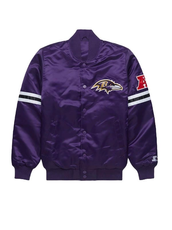 Unisex Baltimore Ravens Purple Varsity Satin Jacket