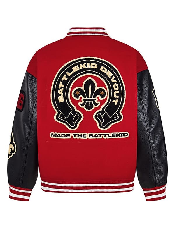 Battlekid Devout Fleur De Lis Letterman Varsity Jacket - view 2