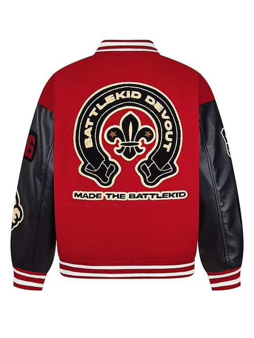 Battlekid Devout Fleur De Lis Letterman Varsity Jacket - view 2
