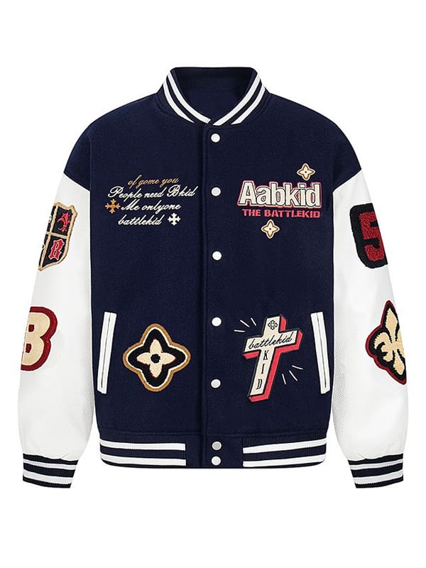 Battlekid Devout Fleur De Lis Letterman Varsity Jacket - view 6