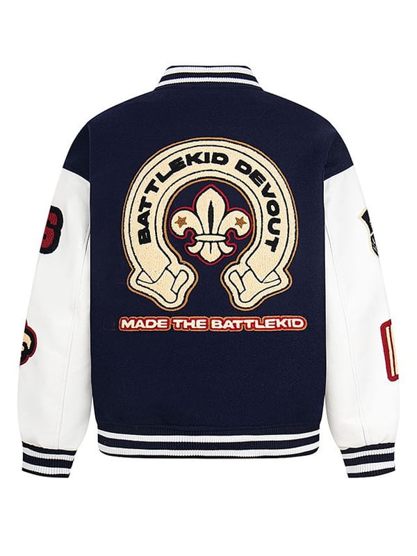 Battlekid Devout Fleur De Lis Letterman Varsity Jacket - view 5
