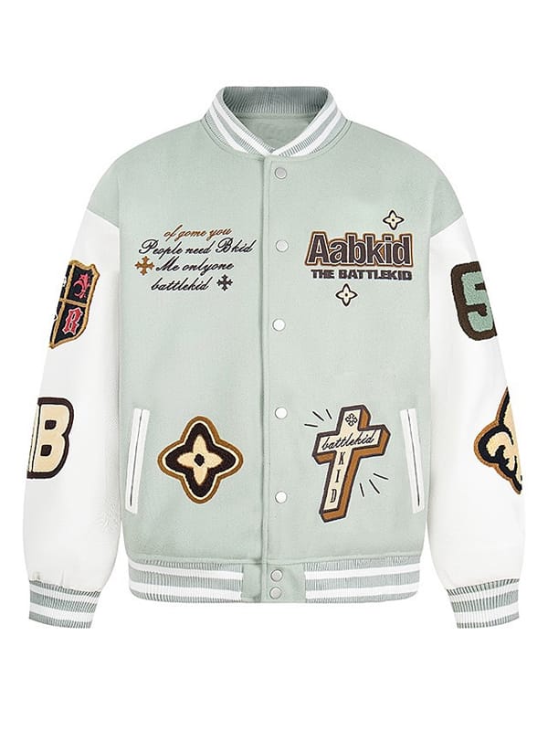 Battlekid Devout Fleur De Lis Letterman Varsity Jacket - view 4