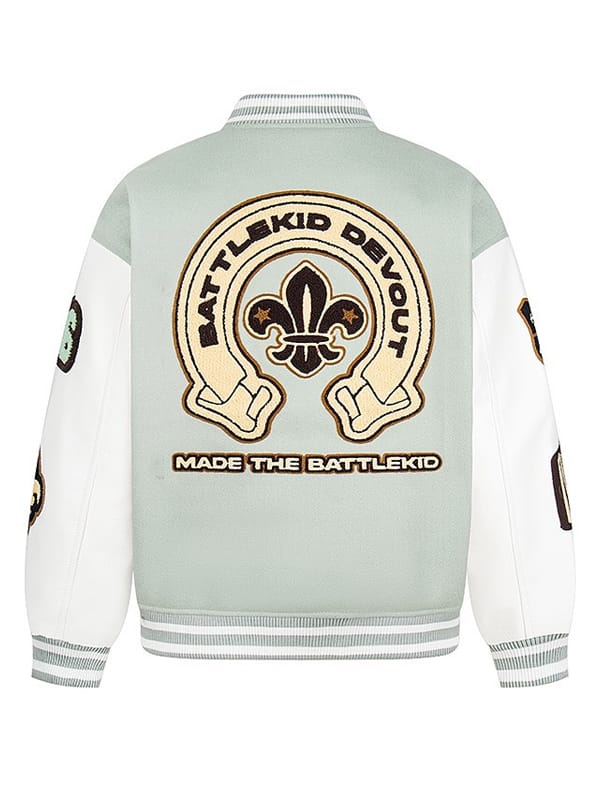 Battlekid Devout Fleur De Lis Letterman Varsity Jacket - view 3