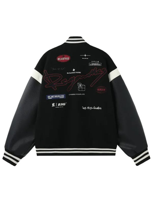BJHG Regardles Multi Logo Letterman Varsity Jacket - view 2