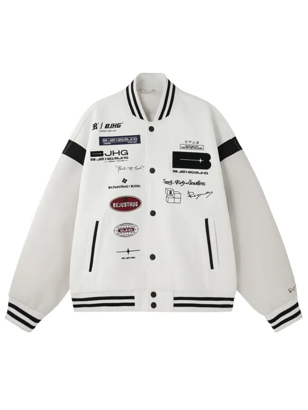 BJHG Regardles Multi Logo Letterman Varsity Jacket - view 6