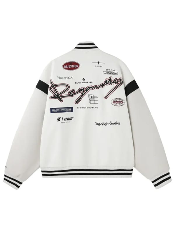 BJHG Regardles Multi Logo Letterman Varsity Jacket - view 5