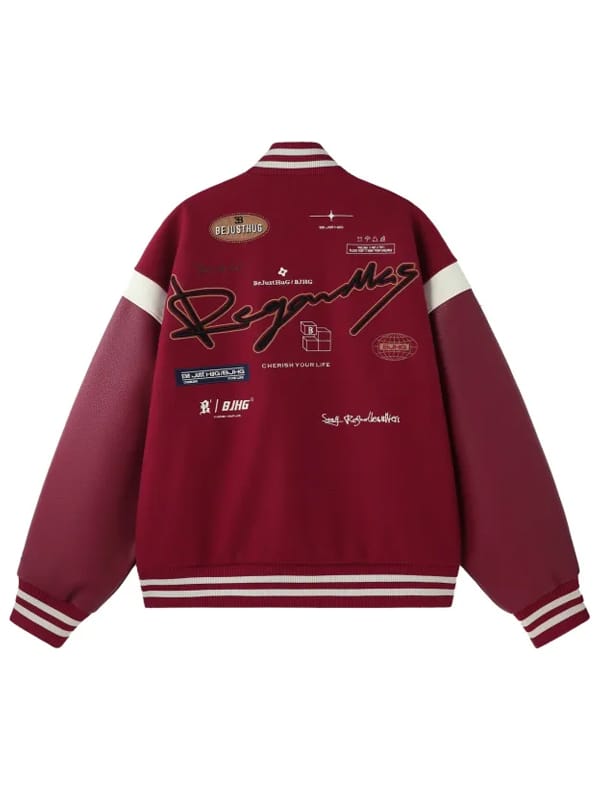 BJHG Regardles Multi Logo Letterman Varsity Jacket - view 3