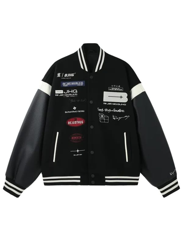 BJHG Regardles Multi Logo Letterman Varsity Jacket