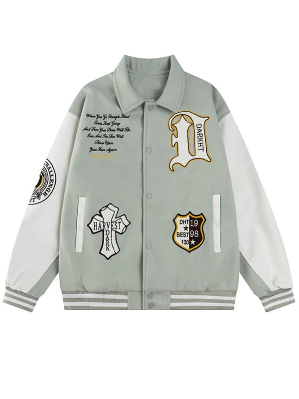 Dark Harvest Embroidered Letterman Varsity Jacket - view 2
