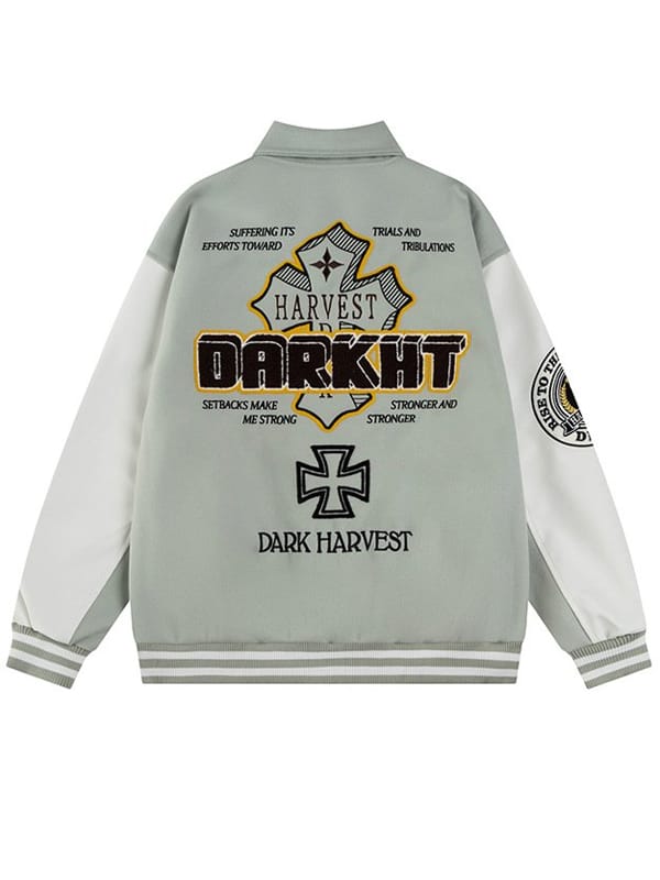 Dark Harvest Embroidered Letterman Varsity Jacket - view 5