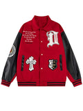 Dark Harvest Embroidered Letterman Varsity Jacket