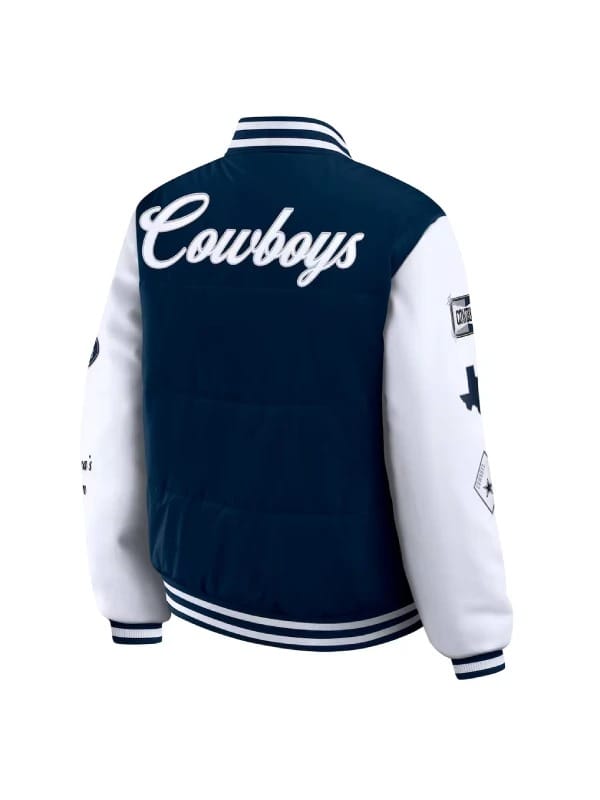 Erin Andrews Dallas Cowboys Varsity Puffer Jacket - view 2