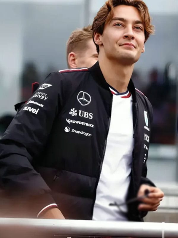 F1 George Russell Mercedes Black Bomber Jacket - view 2