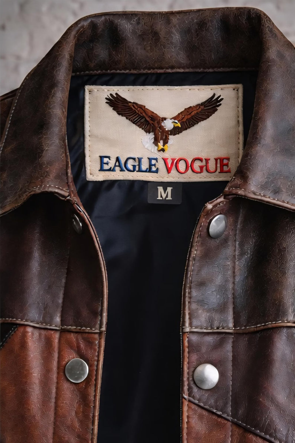 Oversized Patchwork Leather Jacket by Eagle Vogue