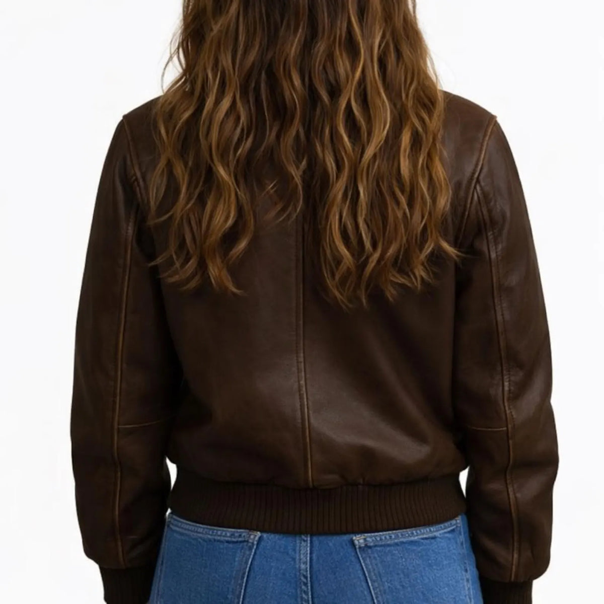 Women's Genuine Sheep Leather Bomber Jacket – Handmade Vintage Style