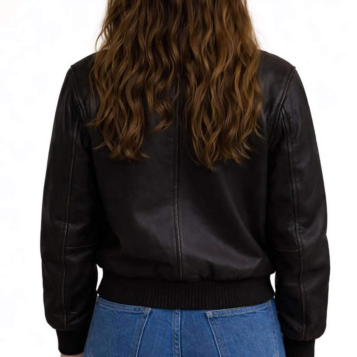 Women's Genuine Sheep Leather Bomber Jacket – Handmade Vintage Style