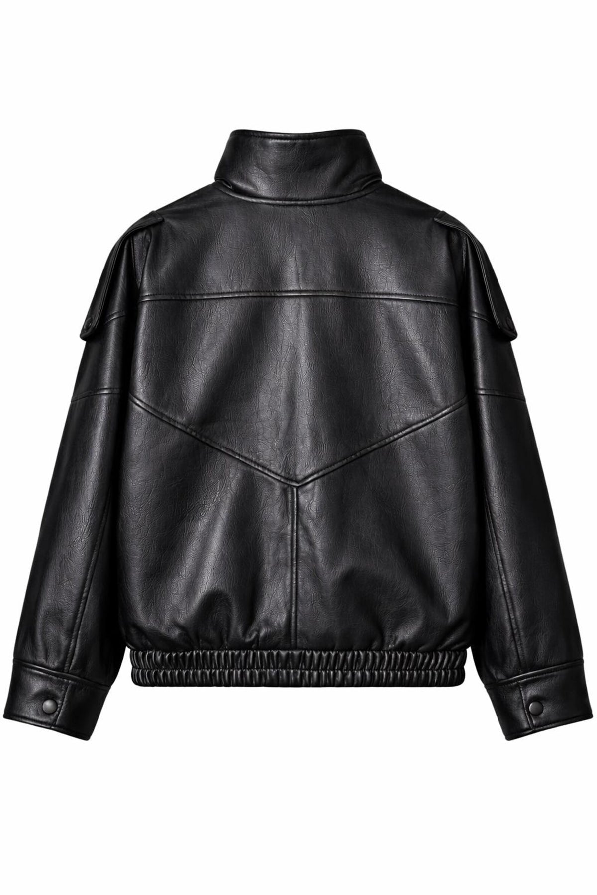 Oversized Burgundy Sheepskin Leather Jacket | Black Oversized Women's Jacket
