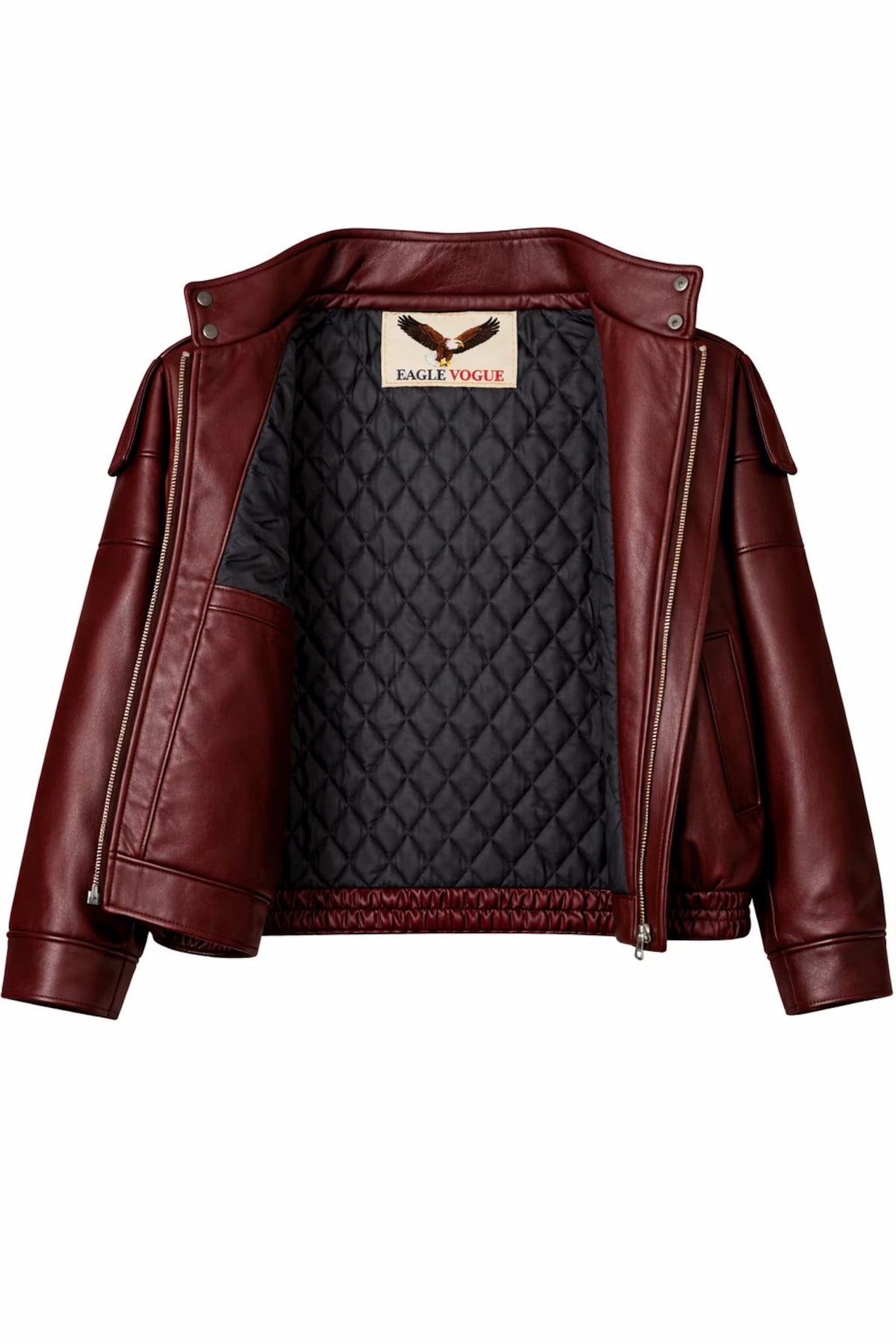 Oversized Burgundy Sheepskin Leather Jacket | Black Oversized Women's Jacket
