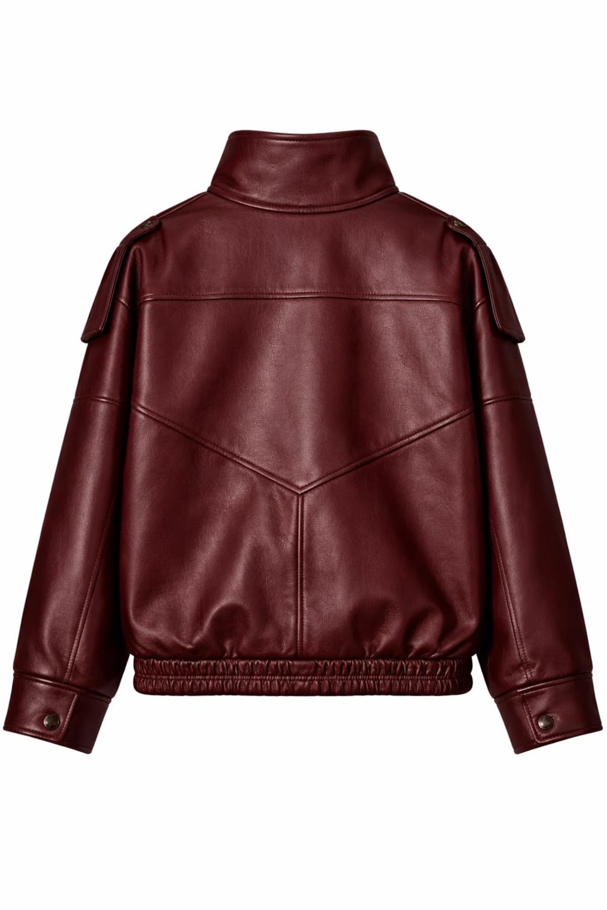 Oversized Burgundy Sheepskin Leather Jacket | Black Oversized Women's Jacket