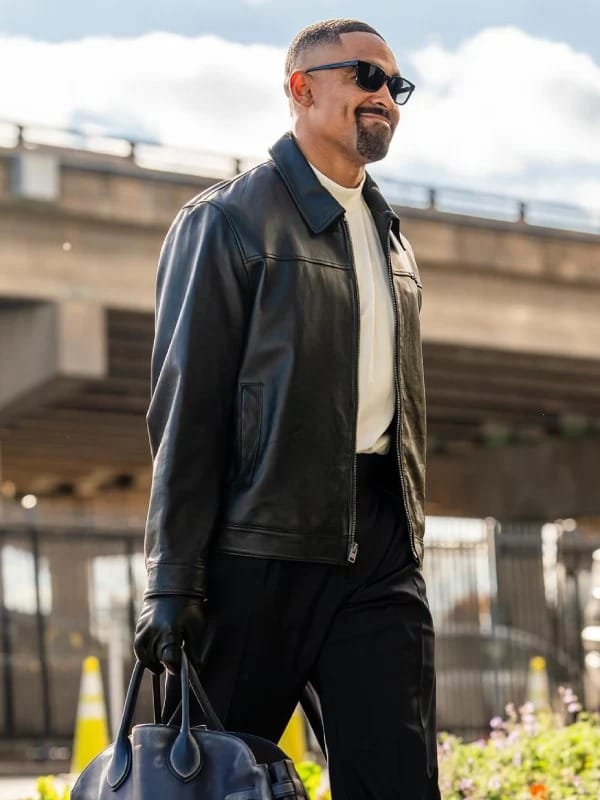 Jalen Hurts Coach Black Leather Jacket - view 2