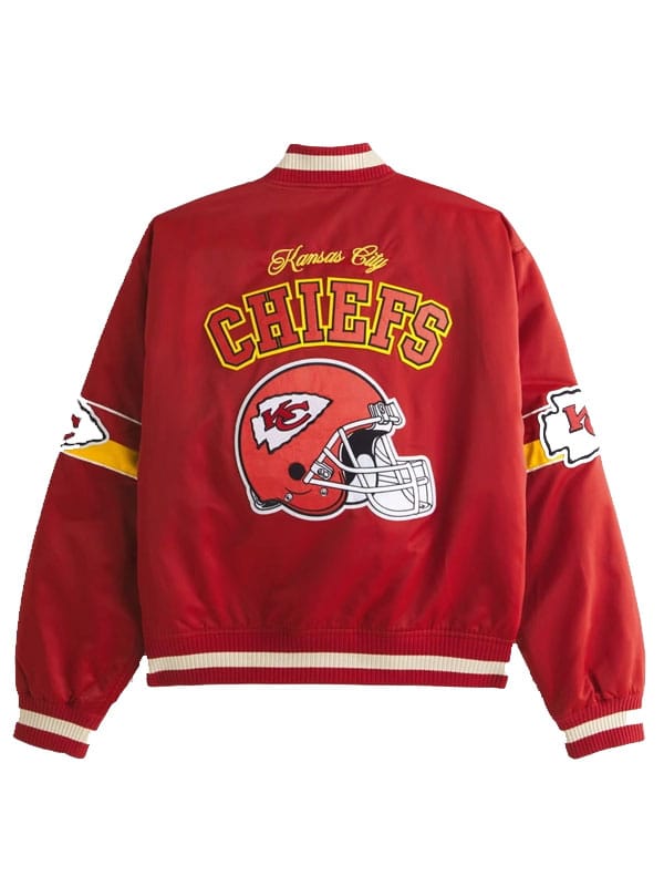 Abercrombie KC Chiefs Satin Varsity Red Jacket - view 2