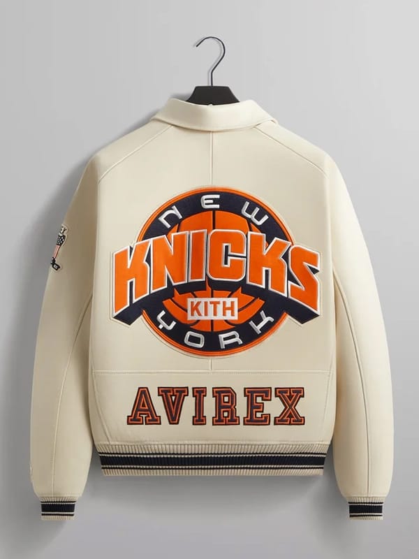 Kith & Avirex NY Knicks Icon Leather Bomber Jacket - view 2