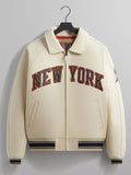 Kith & Avirex NY Knicks Icon Leather Bomber Jacket