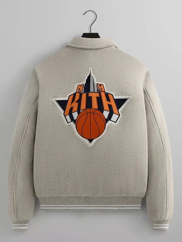 Kith NY Knicks Wings Wool Coaches Grey Jacket - view 2