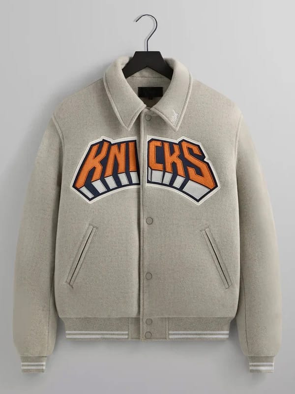 Kith NY Knicks Wings Wool Coaches Grey Jacket