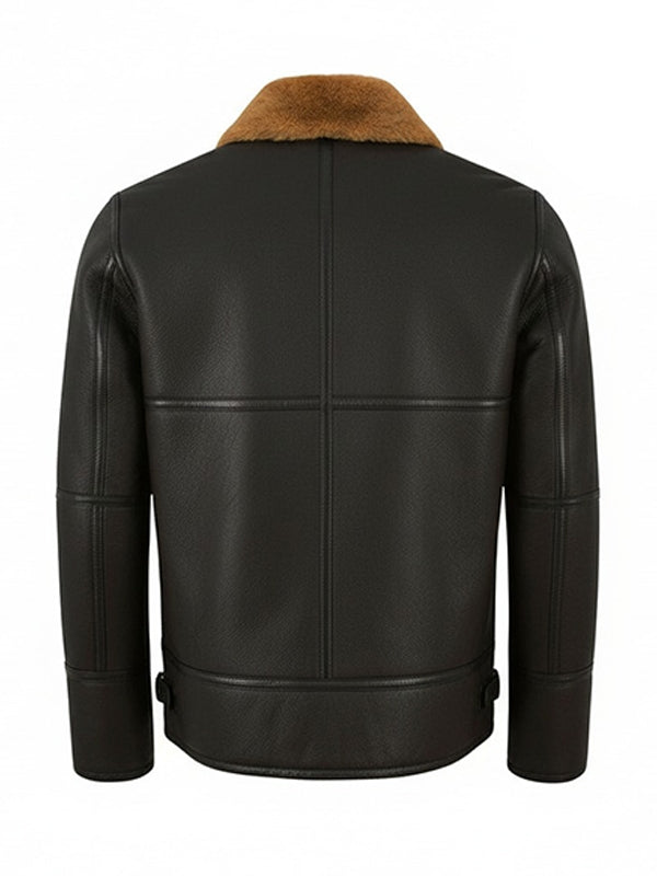 Men's Aviator B3 Shearling Brown Leather Jacket - view 2