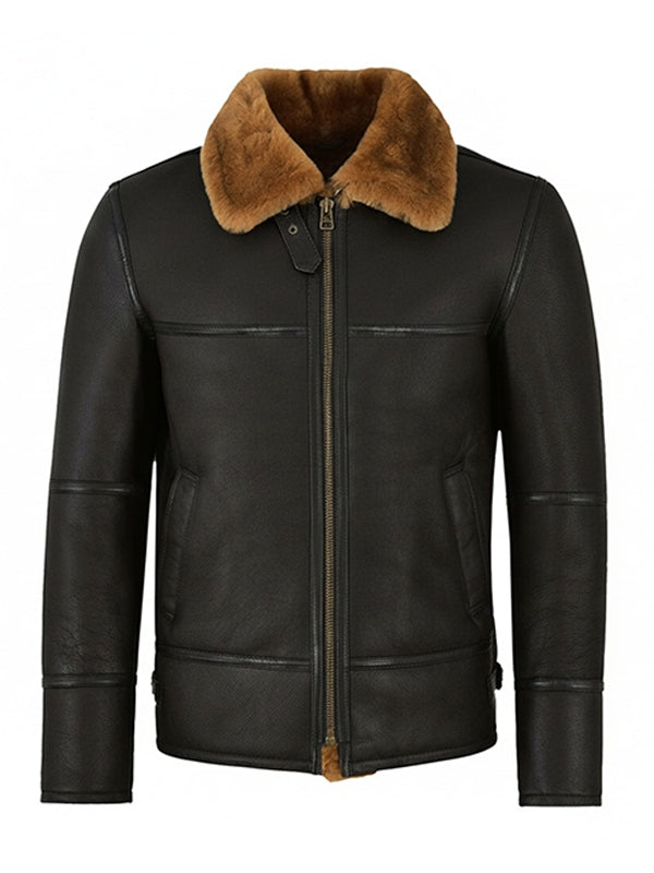 Men's Aviator B3 Shearling Brown Leather Jacket