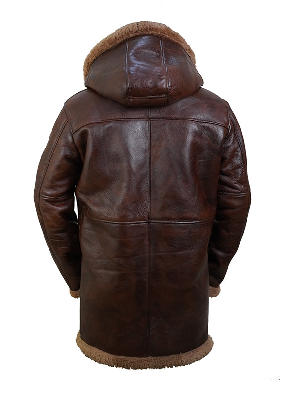 Men's Aviator B3 Shearling Brown Leather Coat - view 4