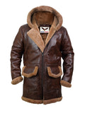 Men's Aviator B3 Shearling Brown Leather Coat