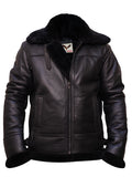 Men's Black Aviator B3 Shearling Leather Jacket