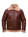 Men's Brown Aviator B3 Shearling Leather Jacket