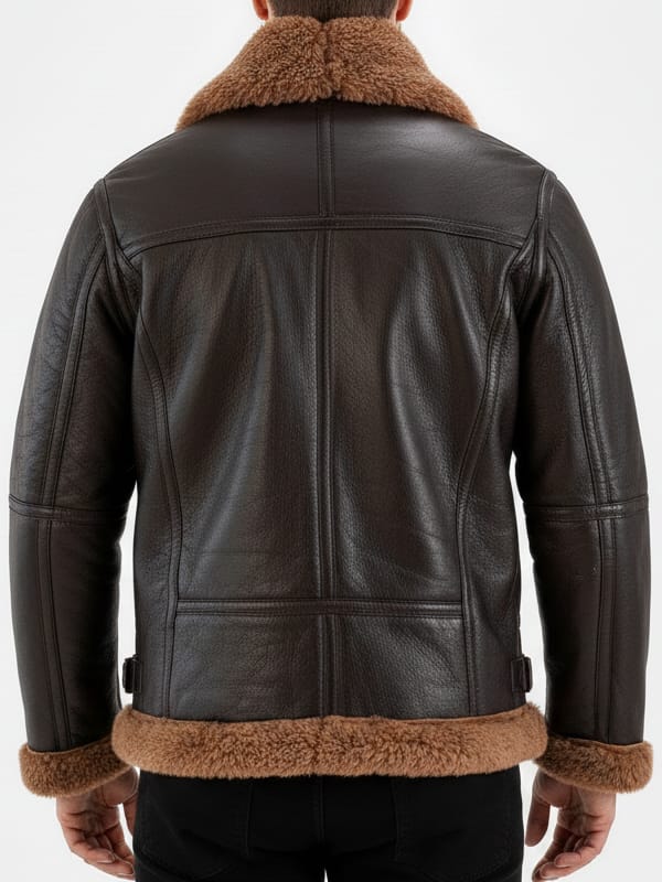Men's Aviator Flight B3 Shearling Brown Leather Jacket - view 2