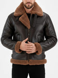 Men's Aviator Flight B3 Shearling Brown Leather Jacket