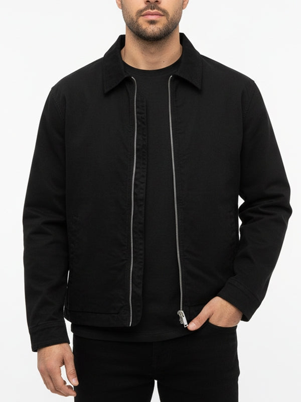 Men's Black Harrington Bomber Cotton Jacket