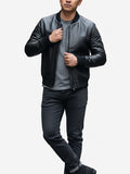 Men’s Classic Bomber Black Leather Jacket