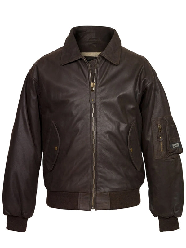Men’s Brown Removable Fur A-2 Jacket - view 2