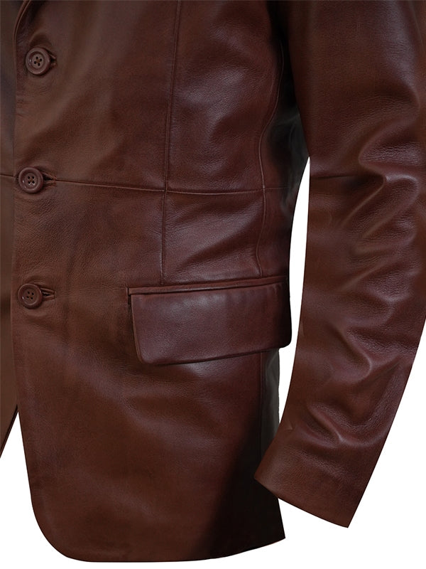 Men’s Classic Slim fit Notched Lapel Brown Blazer - view 4