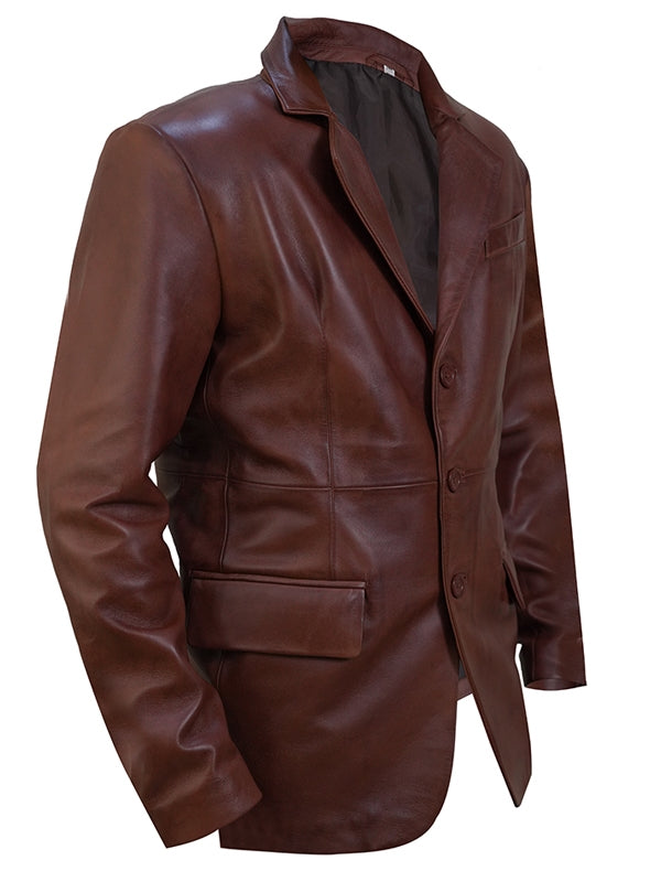Men’s Classic Slim fit Notched Lapel Brown Blazer - view 3