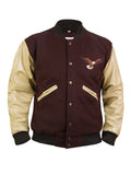Men's Vintage Eagle Logo Casual Varsity Wool Jacket