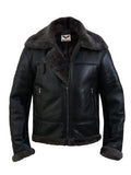 Men's Aviator Flying Pilot Black Leather Jacket
