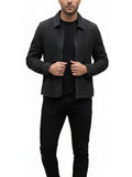 Men’s Keanu Slim Fit Black Suede Leather Jacket